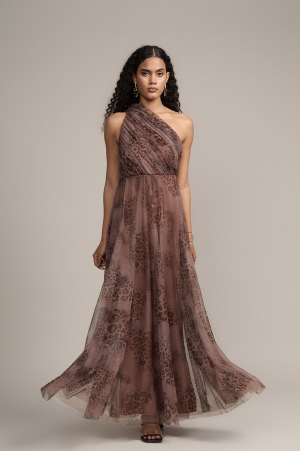 Lace & Beads Naiara Maxi Dress In Leopard Print