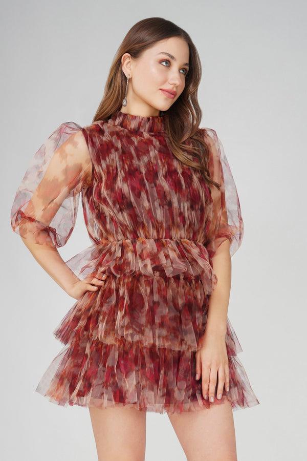 lace & beads Nalani Rose Floral Mini Dress