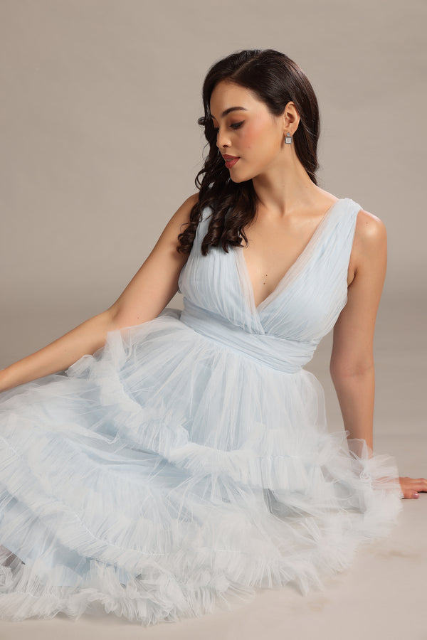 Lace & Beads Neddin Midaxi In Powder Blue