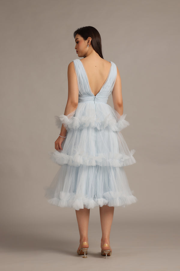 Lace & Beads Neddin Midaxi In Powder Blue