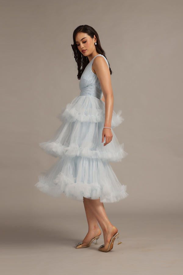 lace & beads Neddin Midaxi in Powder Blue