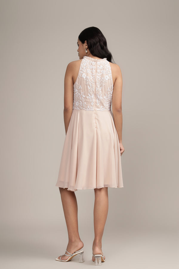 Lace & Beads Nella Mini Dress In Vanilla Ice