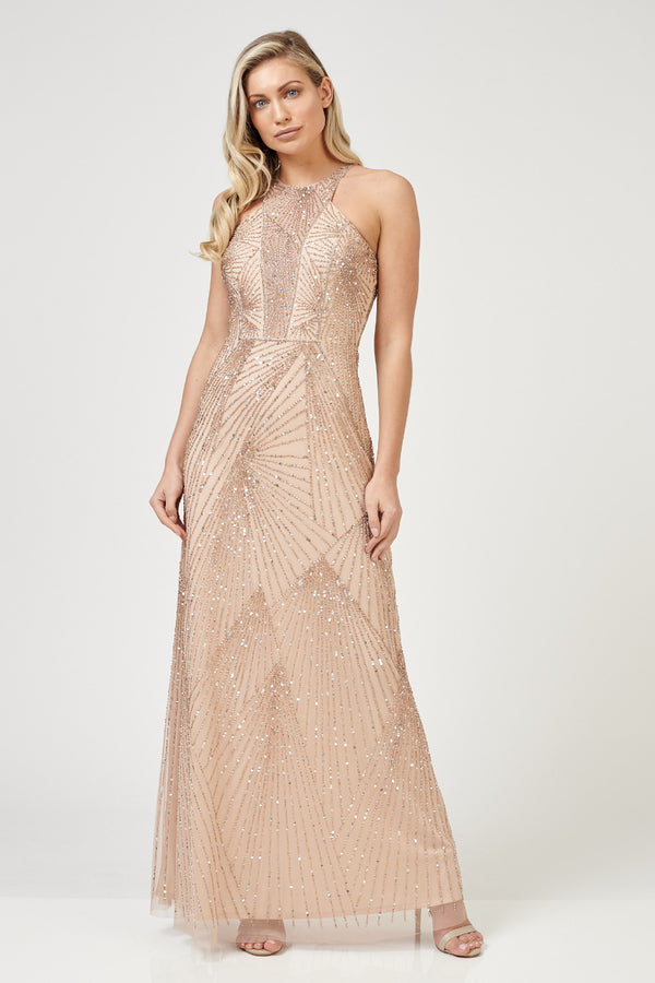 Lace & Beads Raleigh Maxi In Champagne