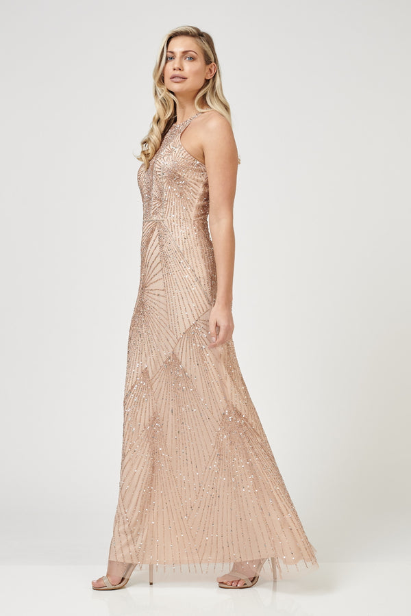 Lace & Beads Raleigh Maxi In Champagne