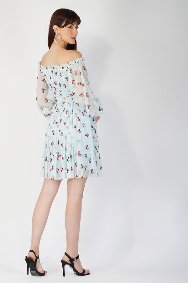 Lace & Beads Robin Glitter Cherry Print Dress