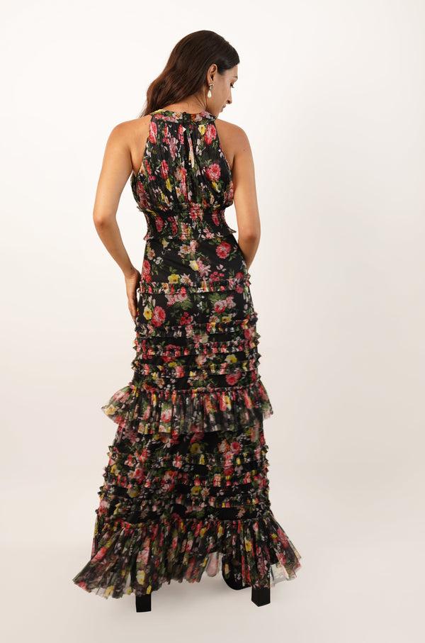 Lace & Beads Santiago Winter Floral Maxi Dress