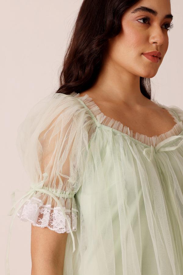 Lace & Beads Sawyer Mini Dress In Pistachio