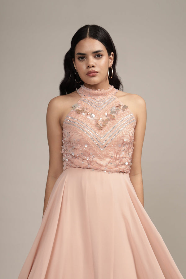 Lace & Beads Shalice Nude Beaded Top