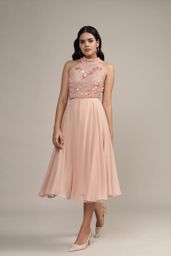 Lace & Beads Shalice Nude Beaded Top