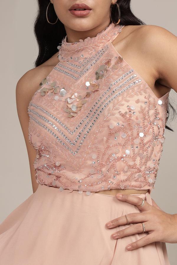 Lace & Beads Shalice Nude Beaded Top