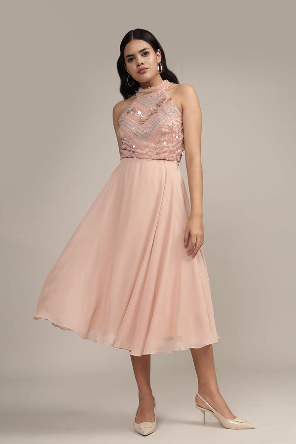 lace & beads Shalice Nude Beaded Top