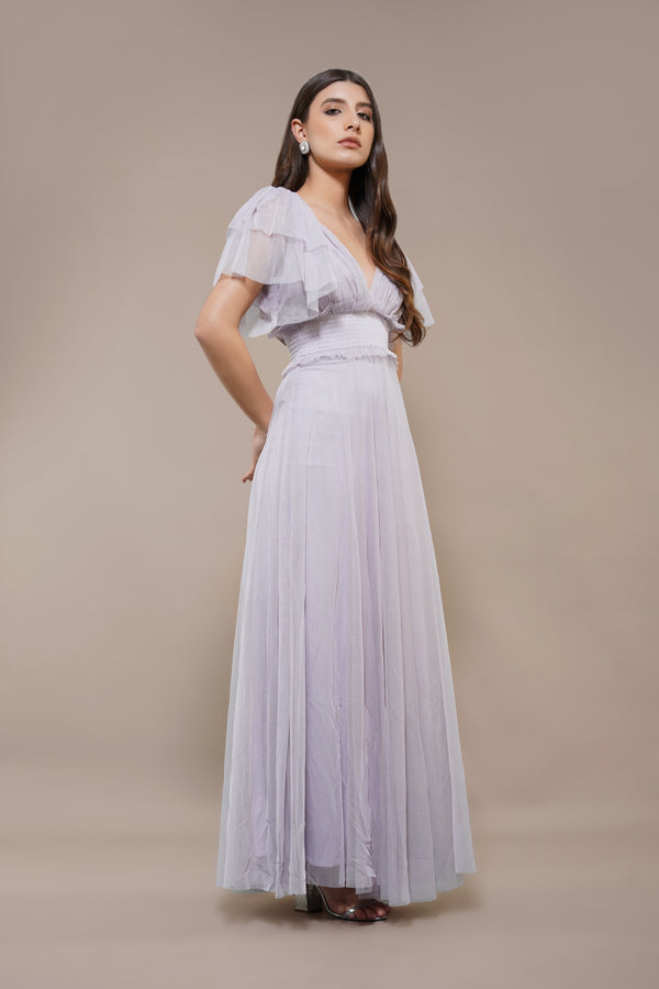 Lace & Beads Shelby Lilac Maxi Dress