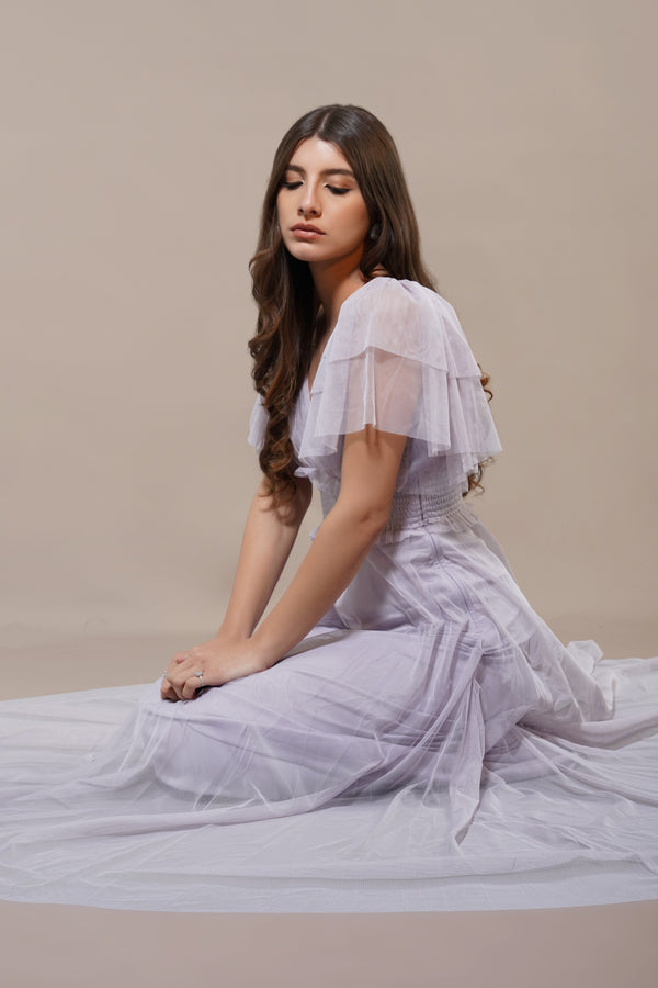 lace & beads Shelby Lilac Maxi Dress