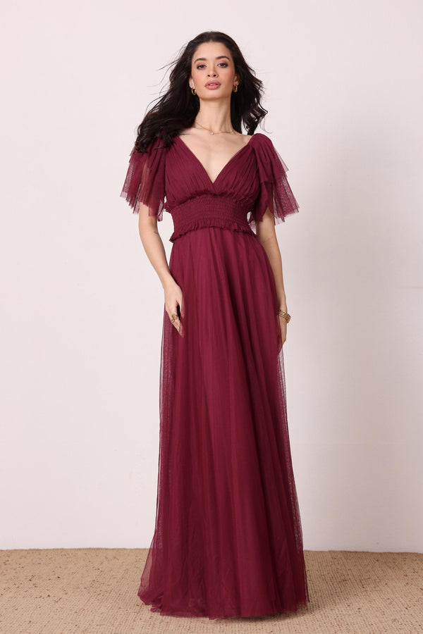 Lace & Beads Shelby Maxi Dress In Fig