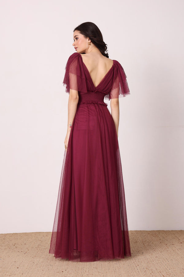 Lace & Beads Shelby Maxi Dress In Fig