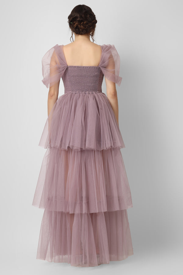 Lace & Beads Sydney Ultra Violet Tulle Maxi Dress
