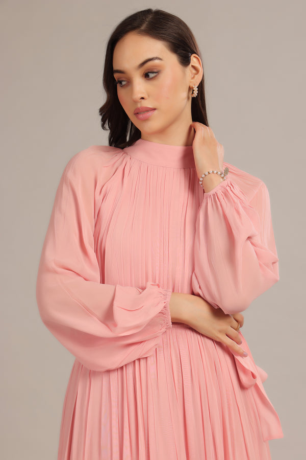 Lace & Beads Violetta Maxi Dress In Dusty Pink