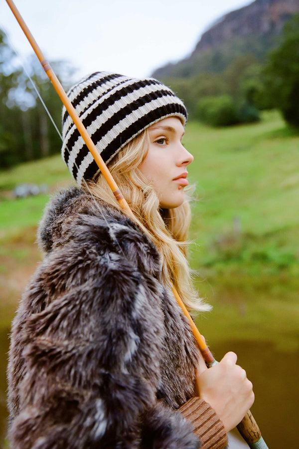 Lack Of Color Jowan Beanie - Black Stripe