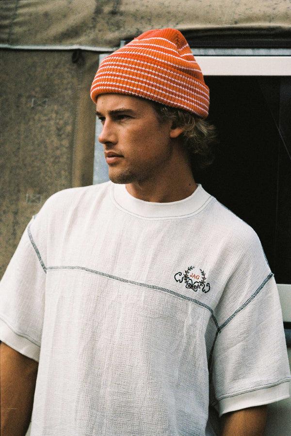 Lack Of Color Momo Beanie - Orange Stripe