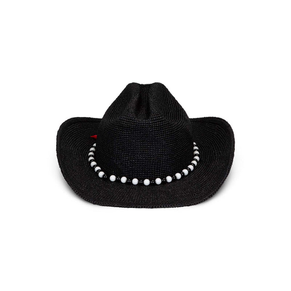 Lack Of Color Raffia Cowboy Chili - Noir
