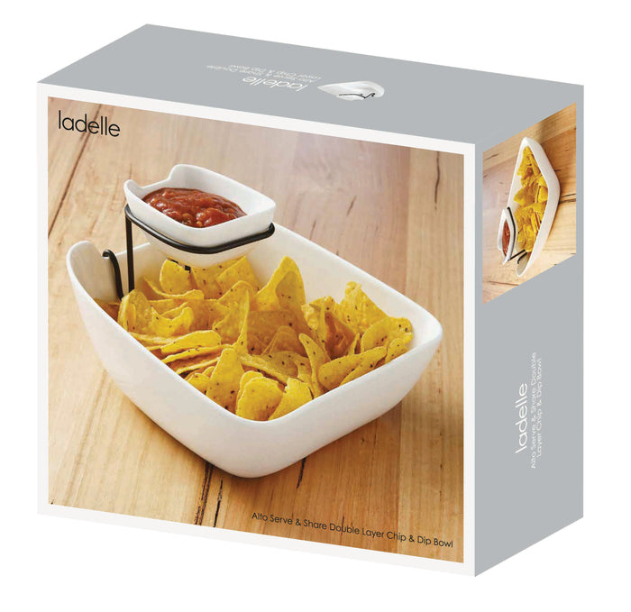 Ladelle Alto Serve & Share Double Layer Chip & Dip Bowl