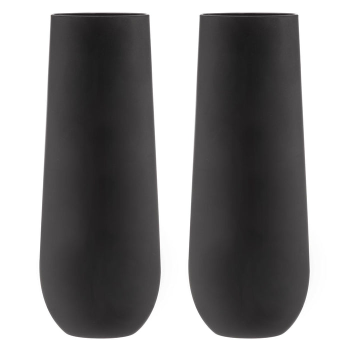 ladelle Aurora Matte Black 2pk Stemless Champagne Glass