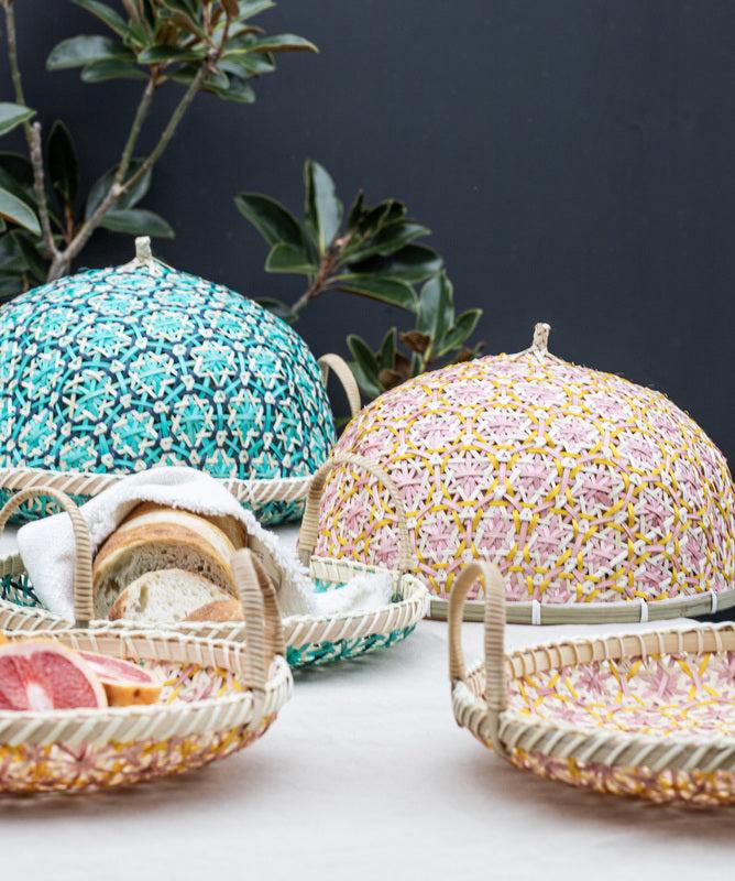 Ladelle Bamboo Woven Blue/Teal 34x34x18cm Food Cover