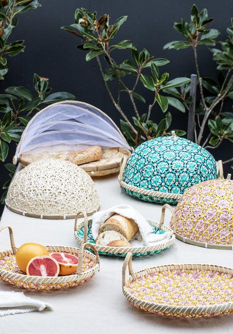 Ladelle Bamboo Woven Blue/Teal 34x34x18cm Food Cover
