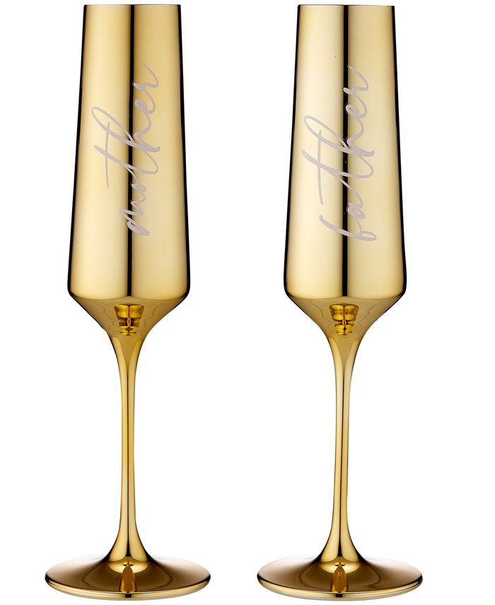 ladelle Celebration Mother & Father 2pk Champagne Glass