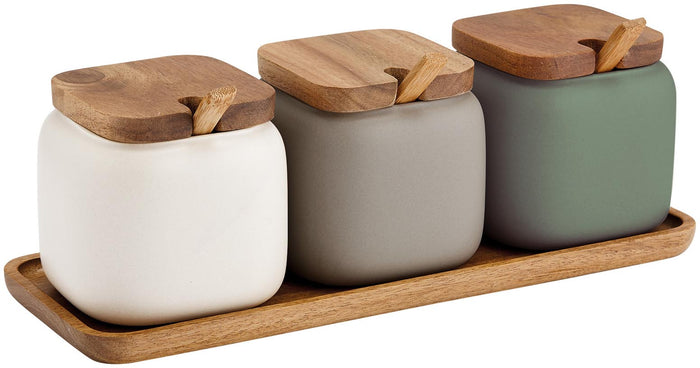 ladelle Essentials Assorted Canister & Spoon Counter Set