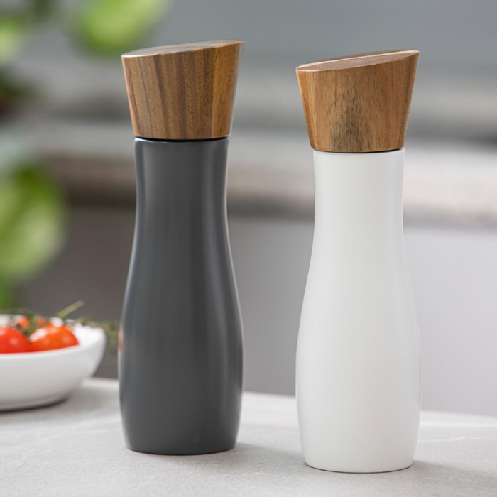 Ladelle Essentials White/Charcoal Salt&Pepper Grinders