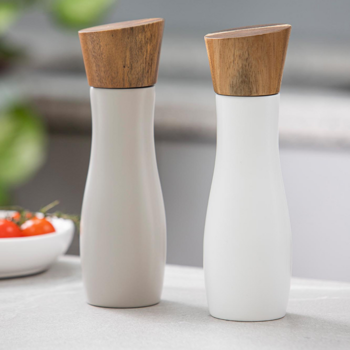 Ladelle Essentials White/Stone Salt&Pepper Grinders