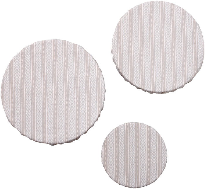 Ladelle Intrinsic Taupe Aztec 3pk Stretch Bowl Covers