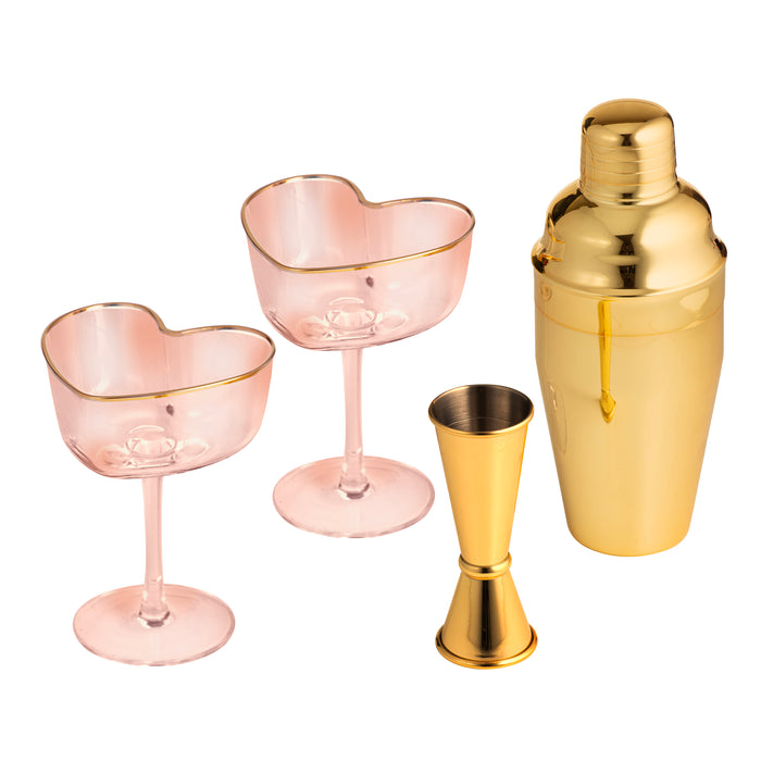 ladelle Amour Pink 4pc Cocktail Set