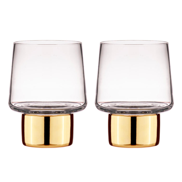 ladelle Aurora Clear Gold 2pk Glass Tumbler