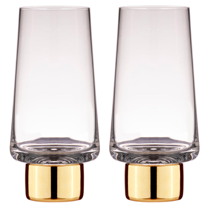 ladelle Aurora Clear Gold 2pk Highball Tumbler