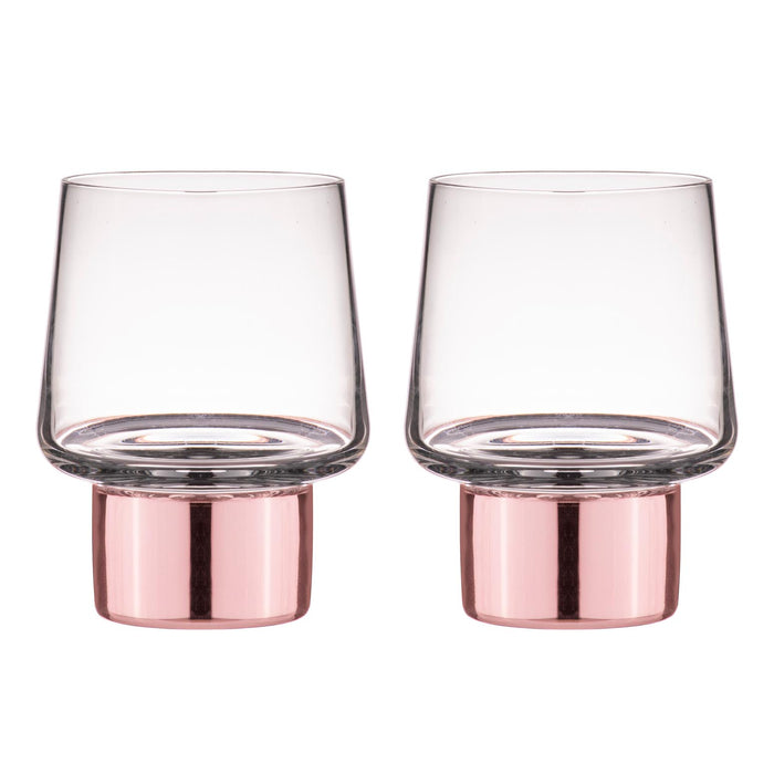 ladelle Aurora Clear Rose 2pk Glass Tumbler