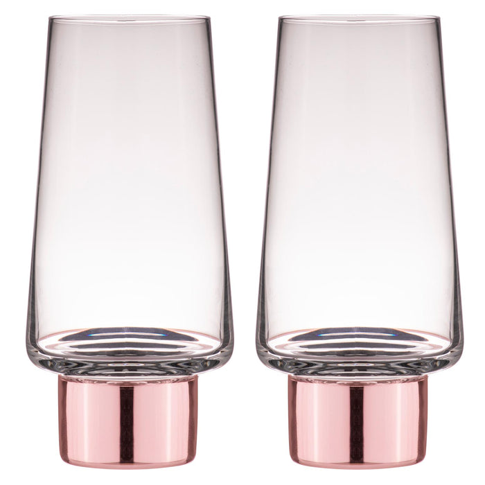 ladelle Aurora Clear Rose 2pk Highball Tumbler