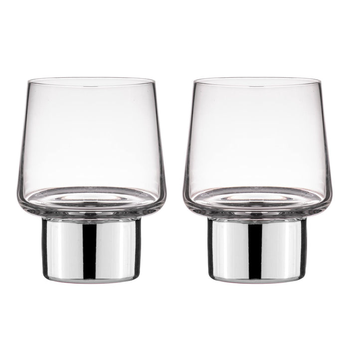 ladelle Aurora Clear Silver 2pk Glass Tumbler