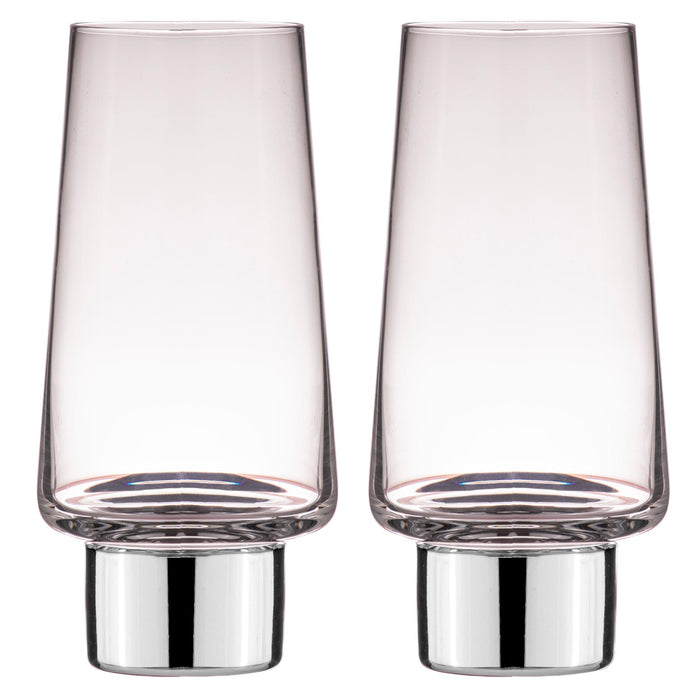 ladelle Aurora Clear Silver 2pk Highball Tumbler