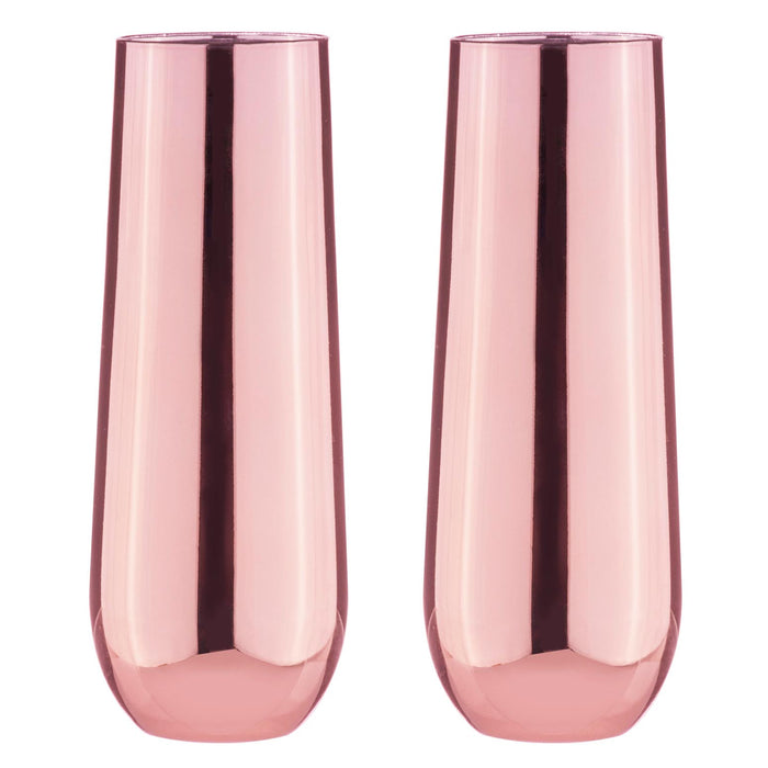 ladelle Aurora Rose 2pk Stemless Champagne Glass