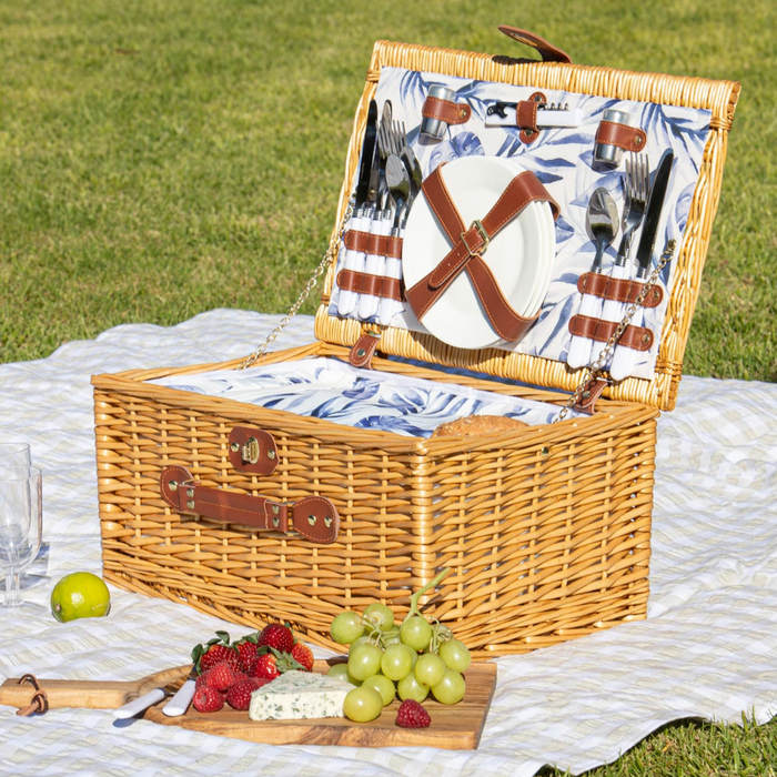 Ladelle Blue Lagoon 4 Person Picnic Basket