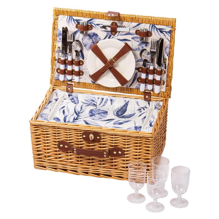 ladelle Blue Lagoon 4 Person Picnic Basket