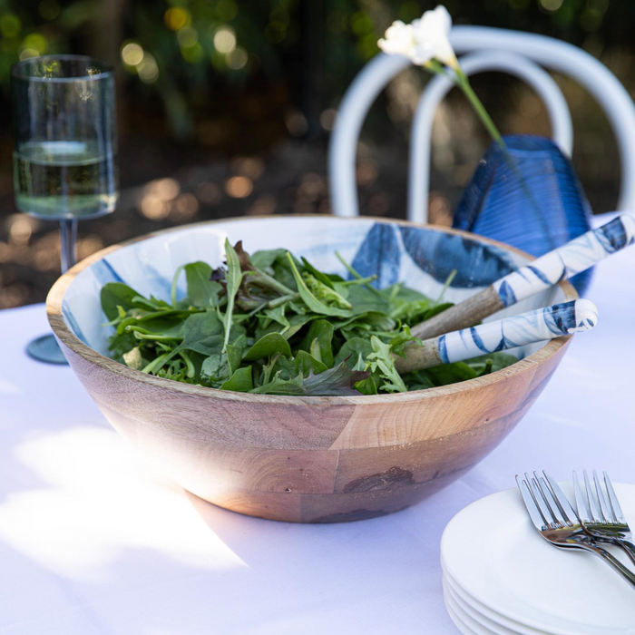 Ladelle Blue Lagoon Mango Wood Salad Servers