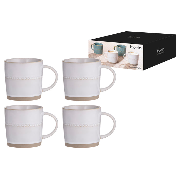 Ladelle Cameo Ivory 4pk Mug Set