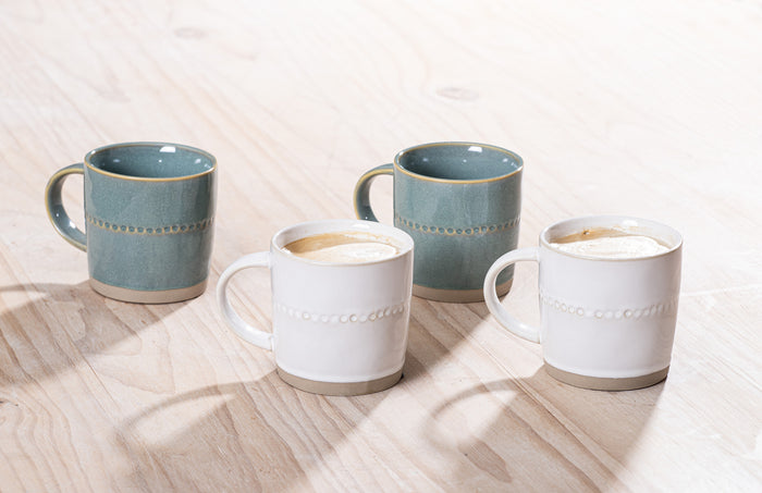 Ladelle Cameo Sage 4pk Mug Set