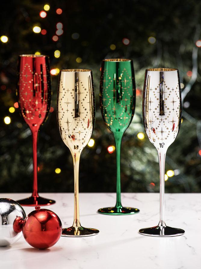 Ladelle Celeste Silver 2pk Champagne Glass