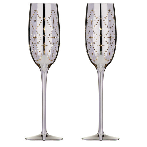 ladelle Celeste Silver 2pk Champagne Glass