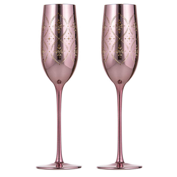 ladelle Chantelle Blush 2pk Champagne Glass
