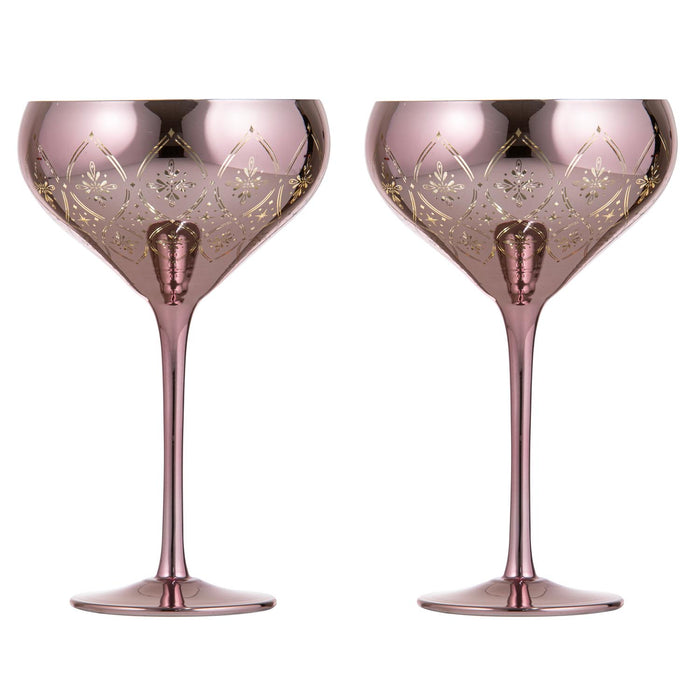 ladelle Chantelle Blush 2pk Cocktail Glass